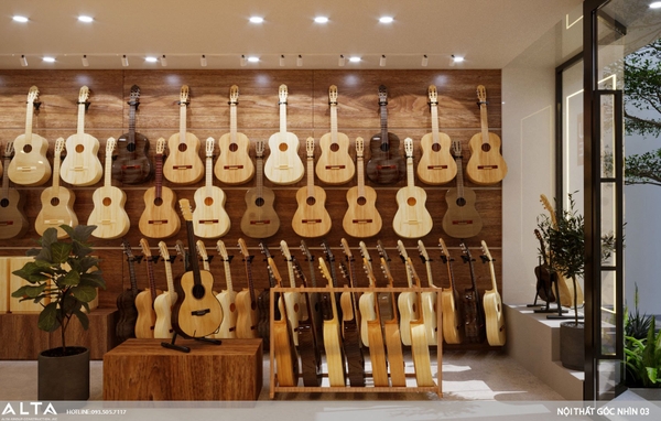 CONCEPT SHOP ĐÀN VỚI THIẾT KẾ HÌNH KHỐI ĐƠN GIẢN