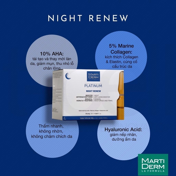 công dụng Ampoule MartiDerm Night Renew