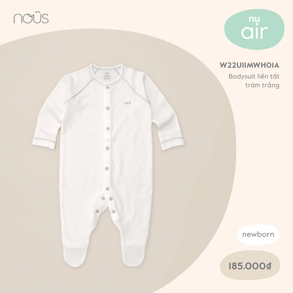 Bodysuit Nous liền tất trám trắng cho bé sơ sinh.