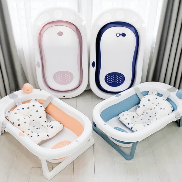Chậu tắm gấp gọn kèm phao Mom Trusted có báo nhiệt