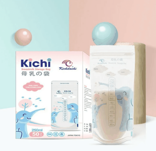 Hộp 50 túi trữ sữa cảm biến nhiệt Kichi 250ml