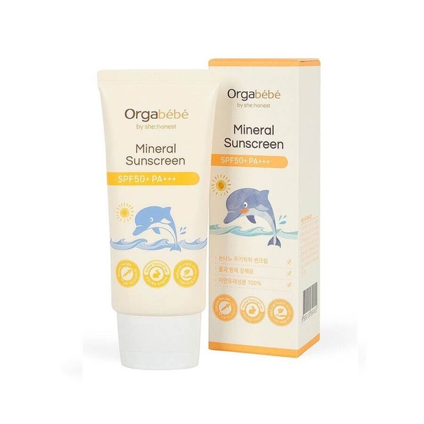 Kem chống nắng Orgabebe SPF 50PA+++ cho bé từ 6 tháng tuổi