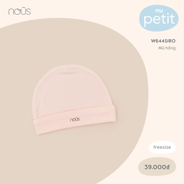 Mũ sơ sinh nous màu hồng nhạt