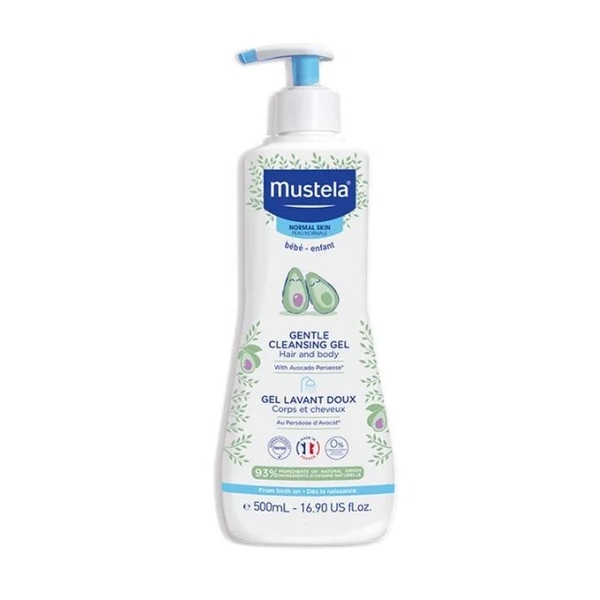 Sữa tắm gội cho bé Mustela dành cho da thường Gentle Cleansing 500ml (Dạng Gel) cho trẻ sơ sinh