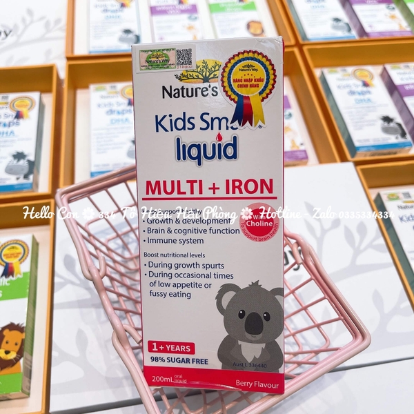 Nature's Way Kids Smart Liquid Multi Iron Bổ sung sắt và 12 loại vitamin cho trẻ từ 1 tuổi