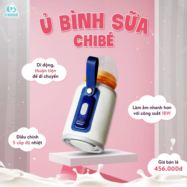 Ủ bình sữa Chibe di động CB016 mẫu mới