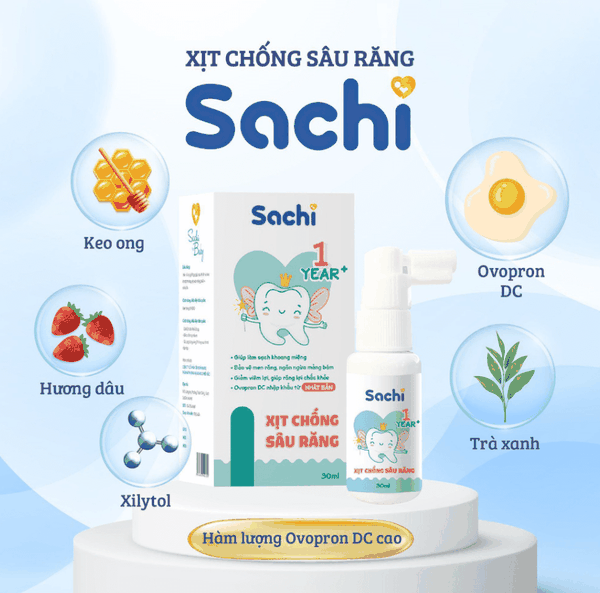 Xịt chống sâu răng Sachi trên 1 tuổi