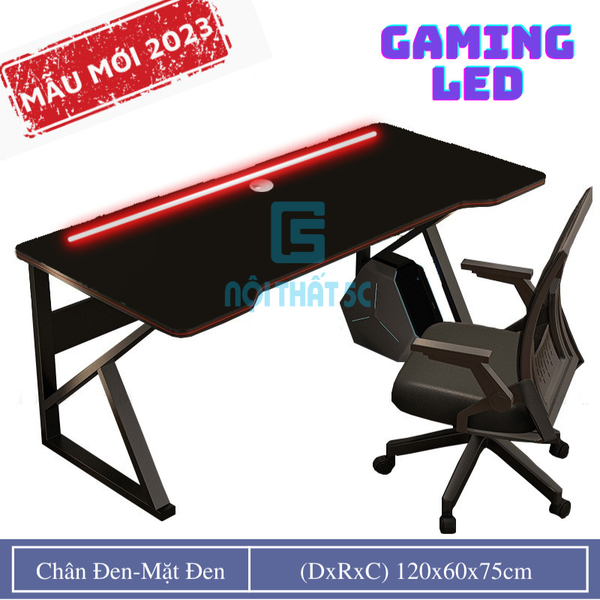 Bàn Gaming led 16 triệu màu điều chỉnh bằng điện thoại thông minh, bàn có đèn led nhảy theo nhạc có thanh chịu lực ở giữa mặt bàn