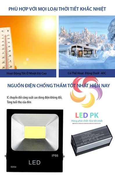ĐÈN PHA LED MẮT COB 5054 10W,20W,30,50W,100W,150W,200W,400W HAI MÀU TRẮNG, VÀNG