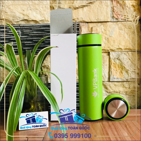 bình giữ nhiệt inox 304, bình giữ nhiệt mầu xanh lá, bình giữ nhiệt mầu xanh chuối, bình nước giữ nhiệt, bình giữ nhiệt có sẵn lấy ngay, quà tặng doanh nghiệp, bình giữ nhiệt VP Bank