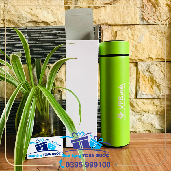 bình giữ nhiệt inox 304, bình giữ nhiệt mầu xanh lá, bình giữ nhiệt mầu xanh chuối, bình nước giữ nhiệt, bình nước cá nhân, quà tặng doanh nghiệp, bình giữ nhiệt VP Bank