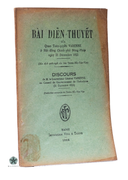 BÀI DIỄN THUYẾT CỦA QUAN TOÀN QUYỀN VARENNE