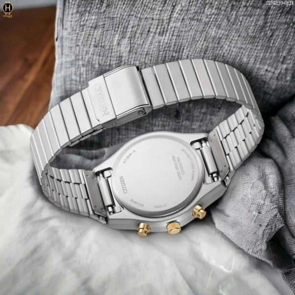 Đồng Hồ Nam Citizen Quartz Eco-Drive Chronograph Tachymeter AT2544-64E