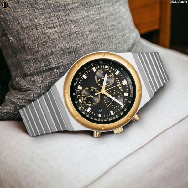 Đồng Hồ Nam Citizen Quartz Eco-Drive Chronograph Tachymeter AT2544-64E
