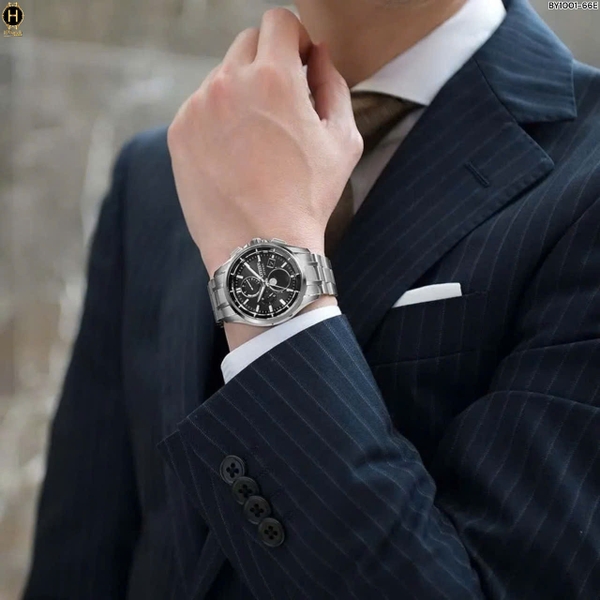 Đồng Hồ Nam Citizen Quartz Eco-drive Attesa Titanium Radio Controlled Perpetual Calendar Moon Phase BY1001-66E