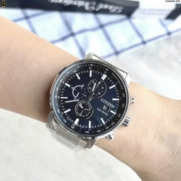 Đồng Hồ Nam Citizen Quartz Eco-drive Chronograph Tachymeter CA0840-87E