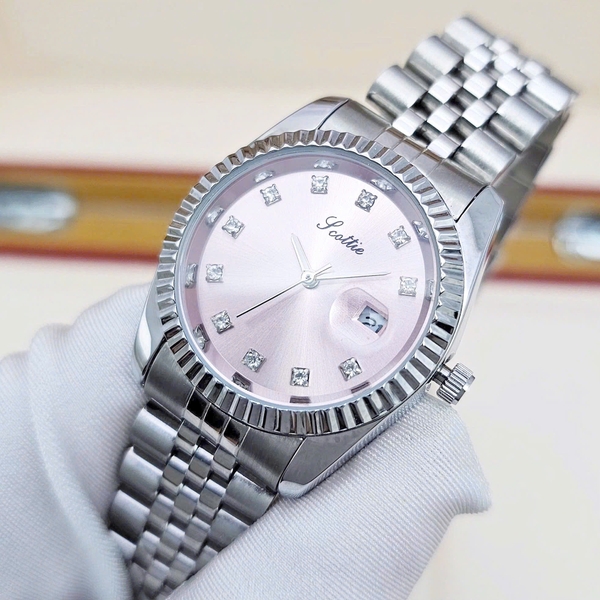 Scottie Quartz 9570 Thép Trắng Mặt Hồng