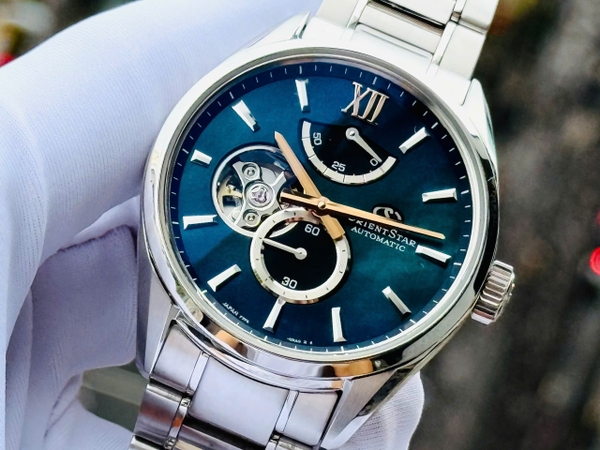 Nam Orient Star Automatic Semi Skeleton BLue green Grandient MOP Dial RK-BY0001A