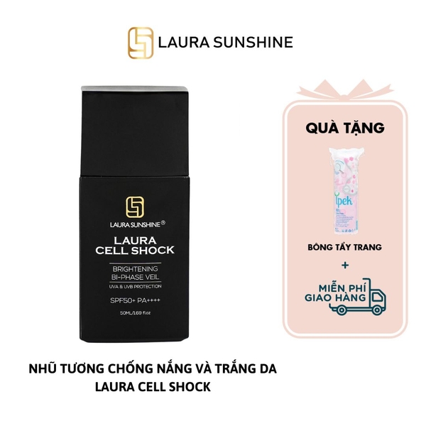 Nhũ tương chống nắng và làm trắng da - Laura cell shock brightening bi-phase veil