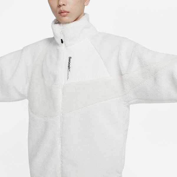 Áo Khoác Chính Hãng Nike Swoosh 2way fleece jacket 'White' FB1910133