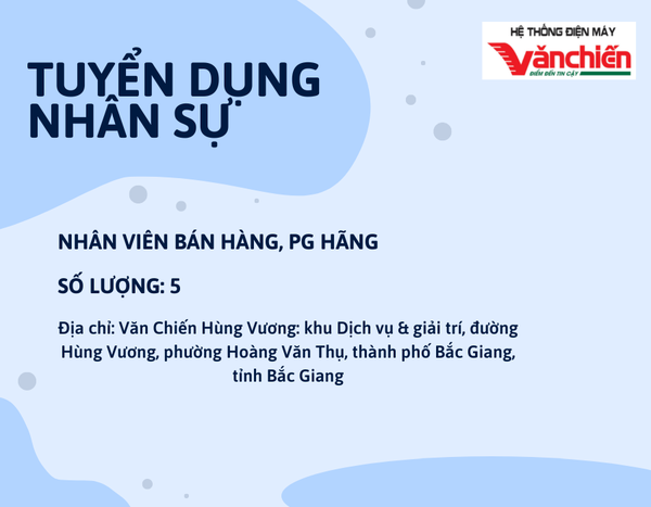 Tuyển dụng nhân viên bán hàng, PG hãng