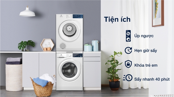 Máy sấy quần áo thông hơi Electrolux 7,5Kg EDV754H3WB