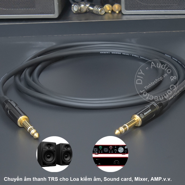 Cáp 2 đầu 6 ly TRS DIY 0.5 đến 10 mét cắm âm thanh cho Loa kiểm âm ...