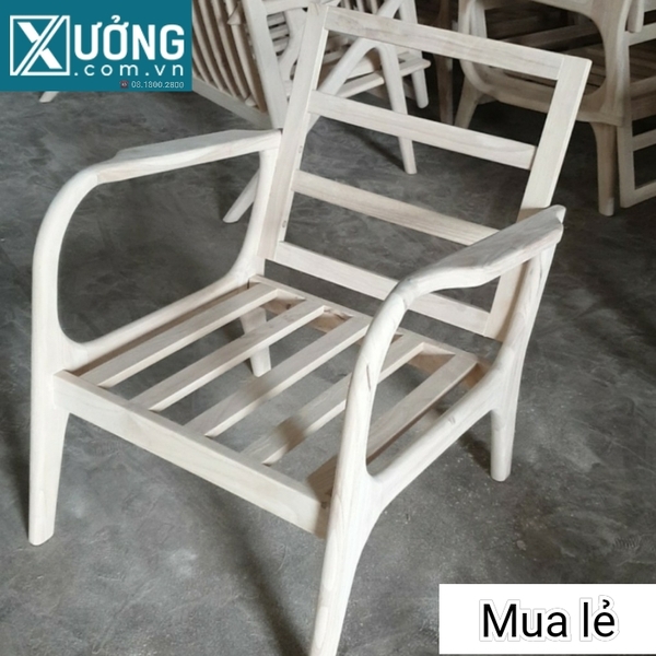 Phôi sofa tay cong gỗ cao su