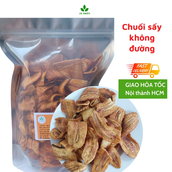 Chuối sấy giòn không đường gói 500g đồ ăn vặt An Nhiên