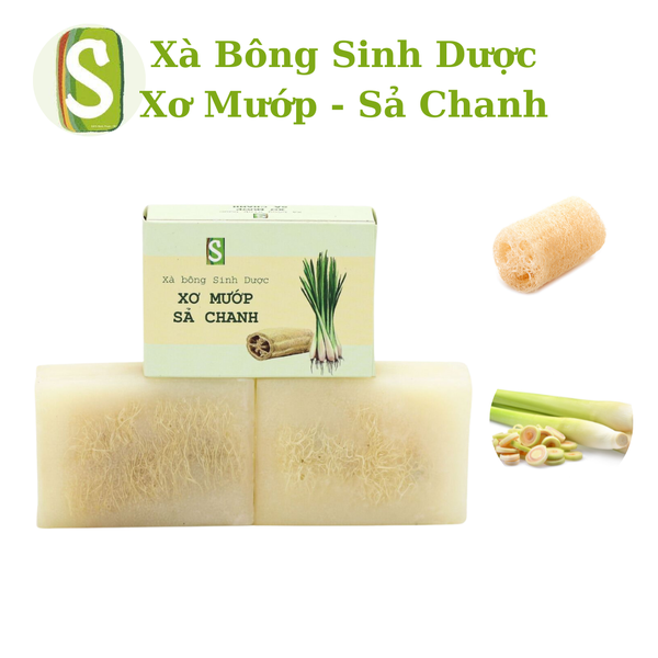 Xà bông sinh dược xơ mướp sả chanh, xà phòng dùng để tắm, rửa tay