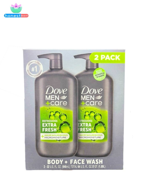 set-sua-tam-va-sua-rua-mat-dove-men-care-extra-fresh-946ml-x2-chai