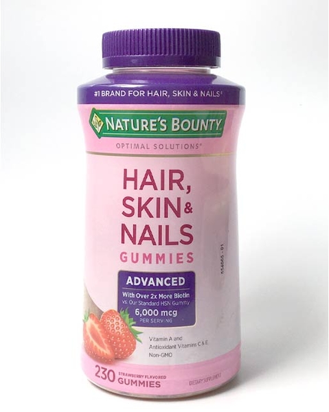 Kẹo dẻo đẹp da , móng & tóc Nature's Bounty Hair, Skin and Nails Advanced, 230 viên Honestmart Kẹo dẻo đẹp da , móng & tóc Nature's Bounty Hair, Skin and Nails Advanced, 230 viên Honestmart