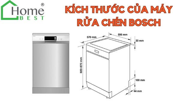 Kích thước của máy rửa chén Bosch