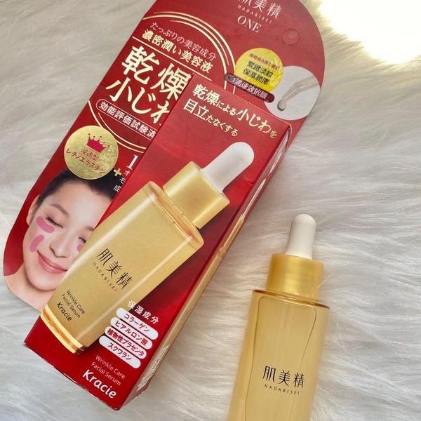 Serum Kracie Wrinkle dưỡng ẩm chống lão hóa trị nhăn mắt và khóe miệng 30ml