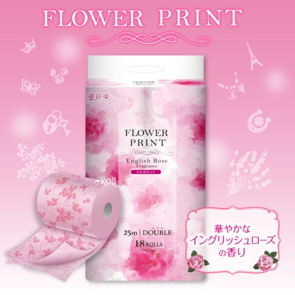 Giấy vệ sinh Marutomi Seishi hương hoa hồng 25m x 18 cuộn