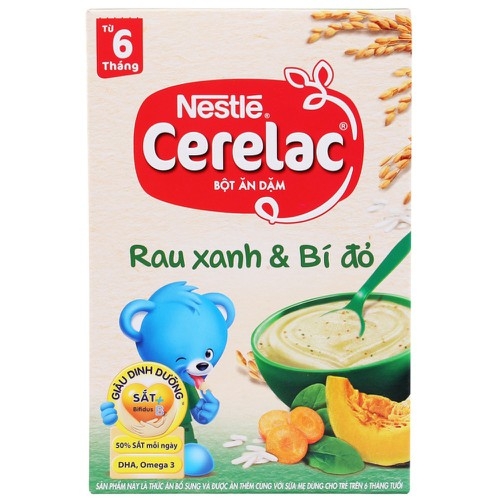 Bột ăn dặm Cerelac r.xanh+bí đỏ 200g