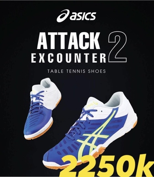 Giày OAsics Attack Excounter 2 ( màu xanh trắng)