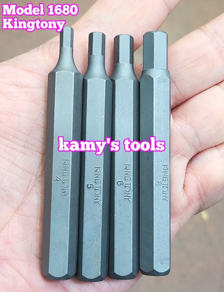 Mũi vít đóng lục giác H4 H5 H6 H8 dài 80mm Kingtony Model 168004H 168005H 168006H 168008H