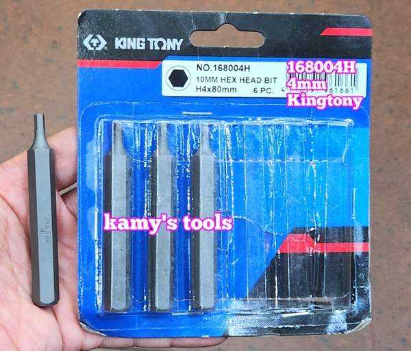 Mũi vít đóng lục giác H4 H5 H6 H8 dài 80mm Kingtony Model 168004H 168005H 168006H 168008H