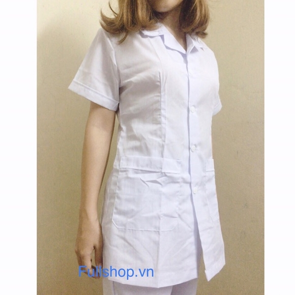 [Giá sỉ] Áo blouse nữ Lon Nhật, bộ áo blouse trắng nữ cộc tay dáng ngắn
