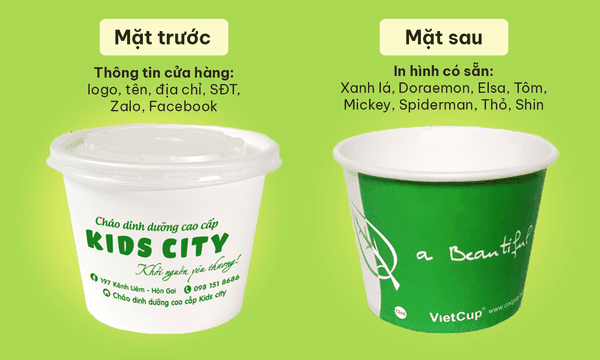 chi tiết, cốc giấy in logo miễn phí thiết kế, cốc giấy in logo theo yêu cầu, bát giấy, vietcup