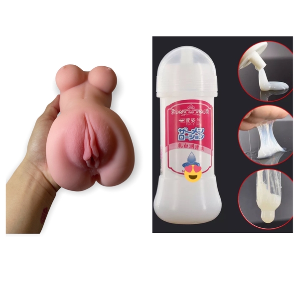 Combo âm đạo giả và Gel bôi trơn tinh trùng 200ml