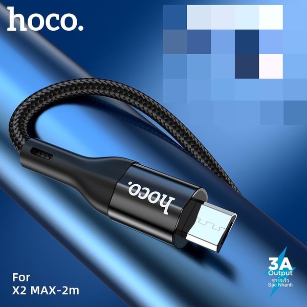 Cáp sạc nhanh 2m HOCO X2 MAX 3A usb ra Type C dây dù chính hãng [BH năm]