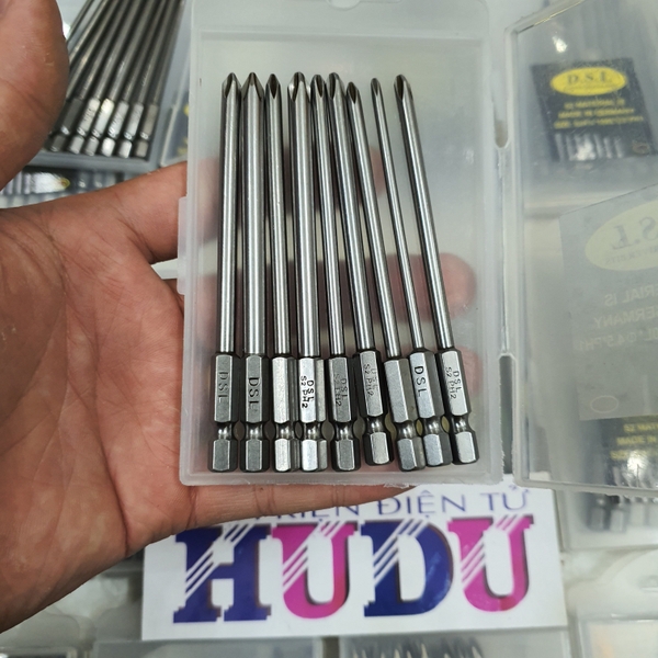 Bộ 9 đầu bắn vít DSL 4cạnh dài 10cm cao cấp