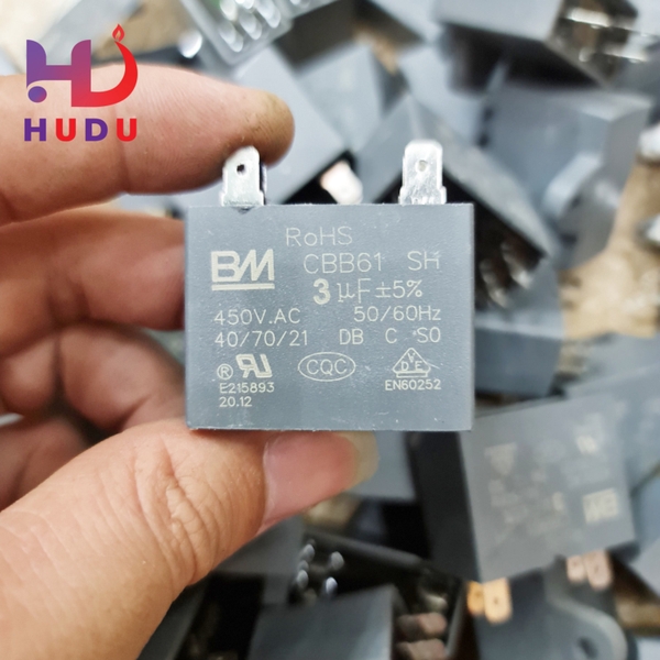 Tụ quạt BM rắc cắm 3uF - 450V