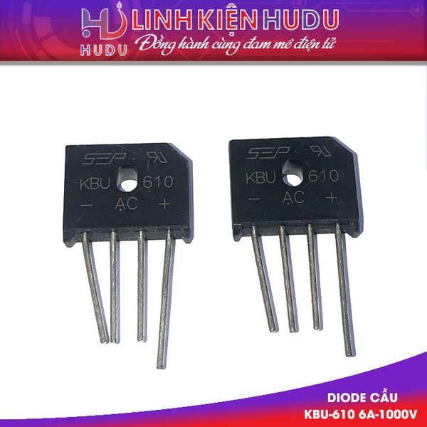 Combo 10 con Diode cầu KBU-610 6A-1000V