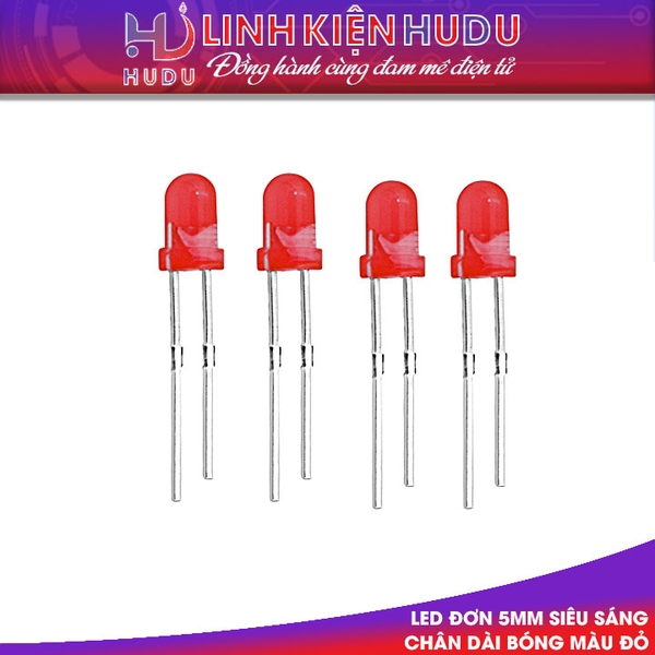 [KHÔNG BÁN LẺ] Màu đỏ Led đơn 5mm chân dài