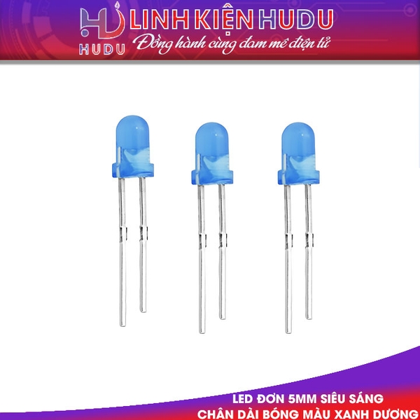 50 bóng Màu xanh dương Led đơn 5mm chân dài