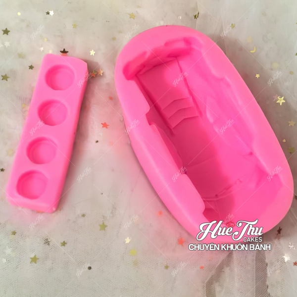 Khuôn silicon Xe Ô Tô có bánh rời 17x9cm làm bánh rau câu 3D 4D nhấn xôi, fondant, socola, nến hanmade