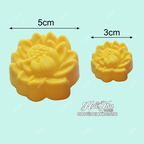 Khuôn silicon Hoa Sen lớn nhỏ 3/5cm (20 cái) làm bánh rau câu, nhấn xôi, bánh da lợn